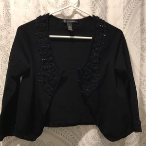 INC Black Cardigan with detailed neckline